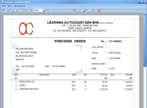 Autocount Quotation Full AutoCount Complete Purchase | Purchase Order Management